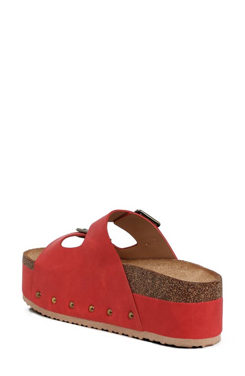 London Rag Impala Stud Platform Sandal In Red