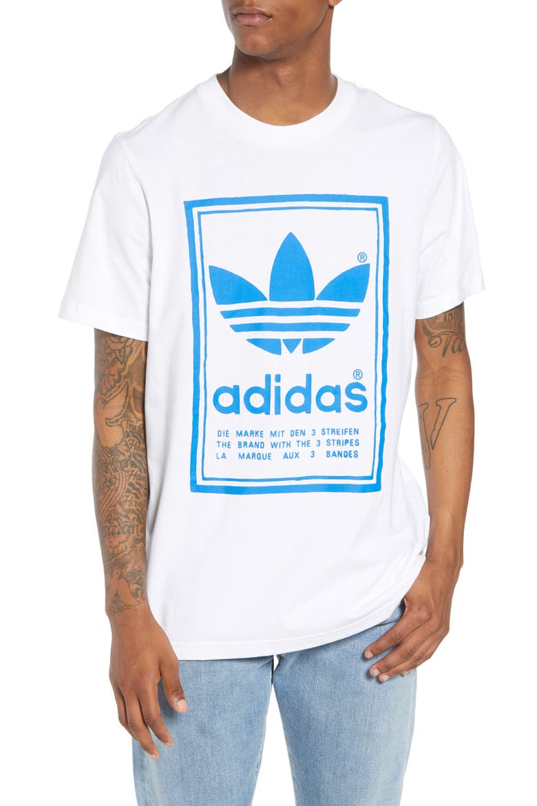 adidas Vintage Logo Graphic T-Shirt, Main, color, WHITE