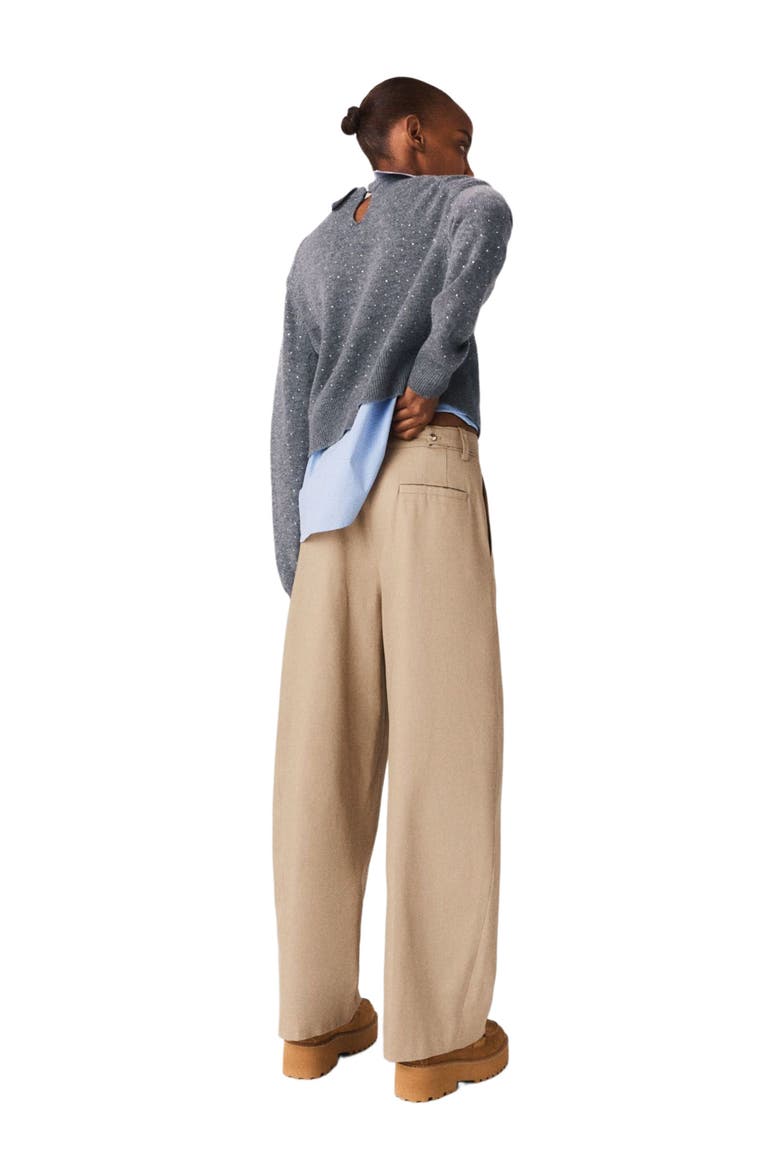 Cotton balloon trousers, Alternate, color, Mastic beige