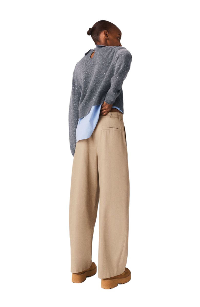 maje Cotton balloon trousers, Alternate, color, Mastic Beige