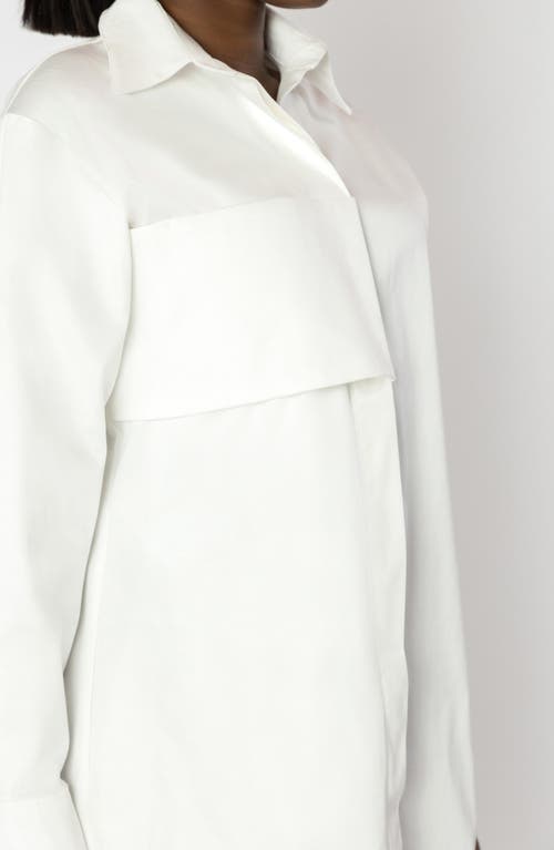Israella Kobla Freya Long Sleeve Cotton High-low Shirtdress In White