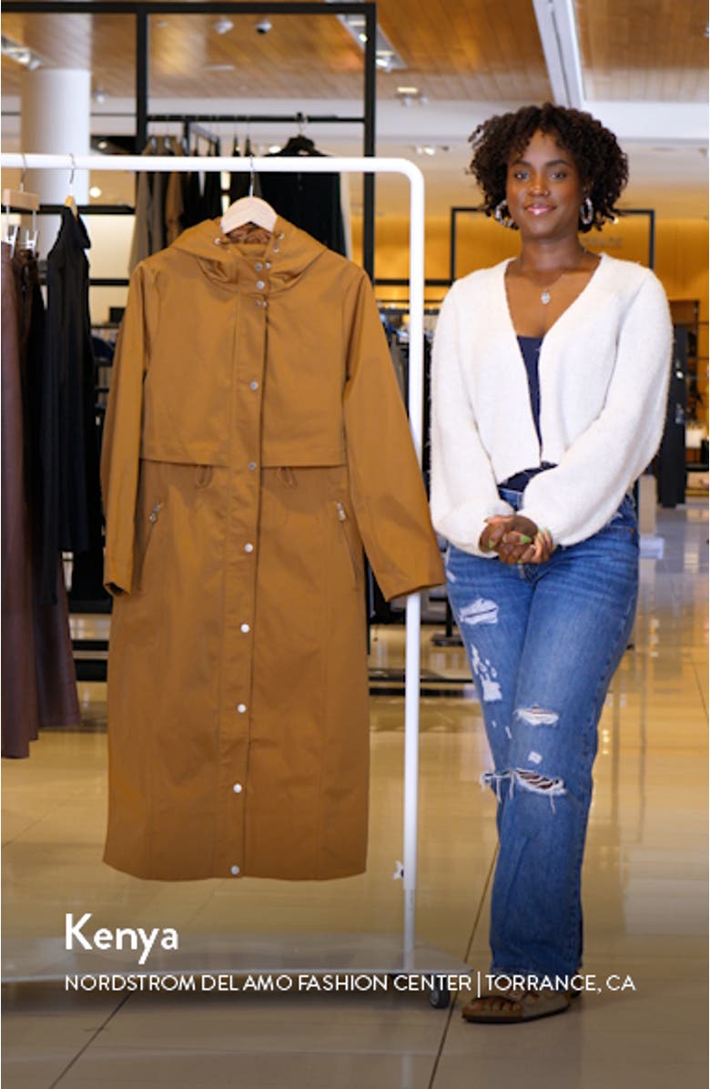 Water Resistant Twill Hooded Longline Coat, sales video thumbnail