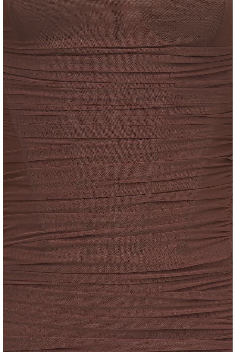 Anouk Long Sleeve Mesh Body-Con Minidress, Alternate, color, MOCHA