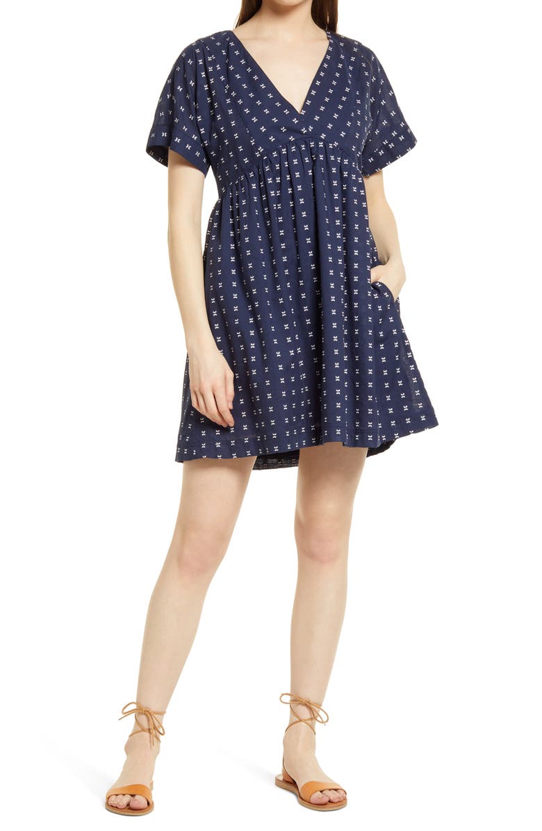Madewell V-Neck Dolman-Sleeve Minidress, Main, color, 