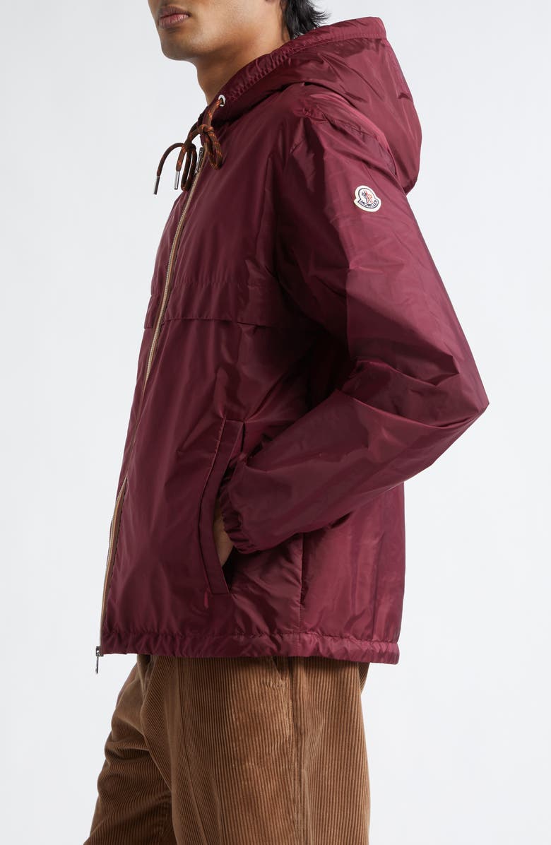 Moncler Nidge Hooded Windbreaker, Alternate, color, Goth Red