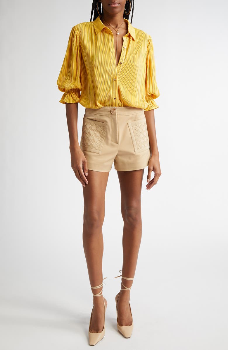 Ramy Brook Tamika Woven Patch Pocket Cotton Blend Shorts, Alternate, color, Burlap