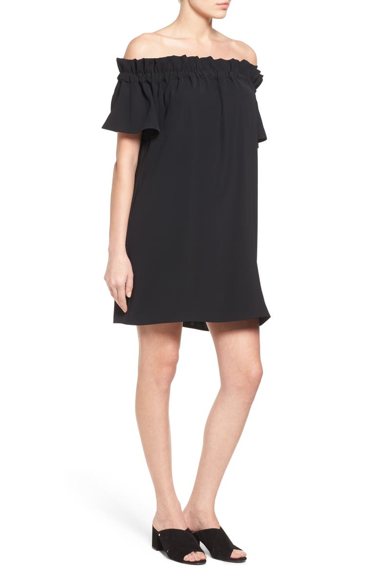 Off the Shoulder Dress, Alternate, color, BLACK
