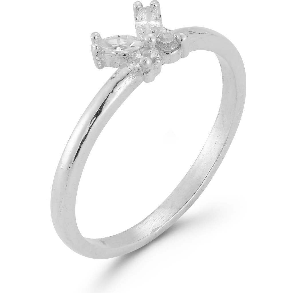 Glaze Jewelry Cubic Zirconia Butterfly Ring In Metallic