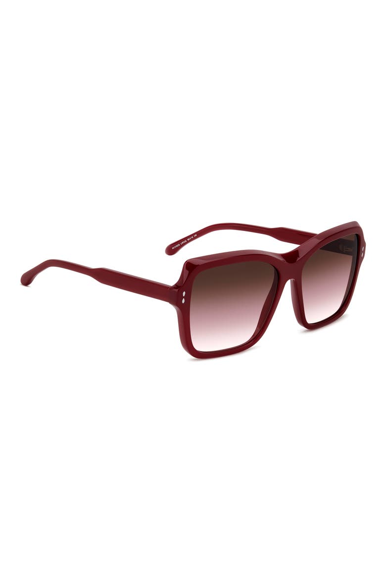 58mm Gradient Square Sunglasses, Alternate, color, BURGUNDY