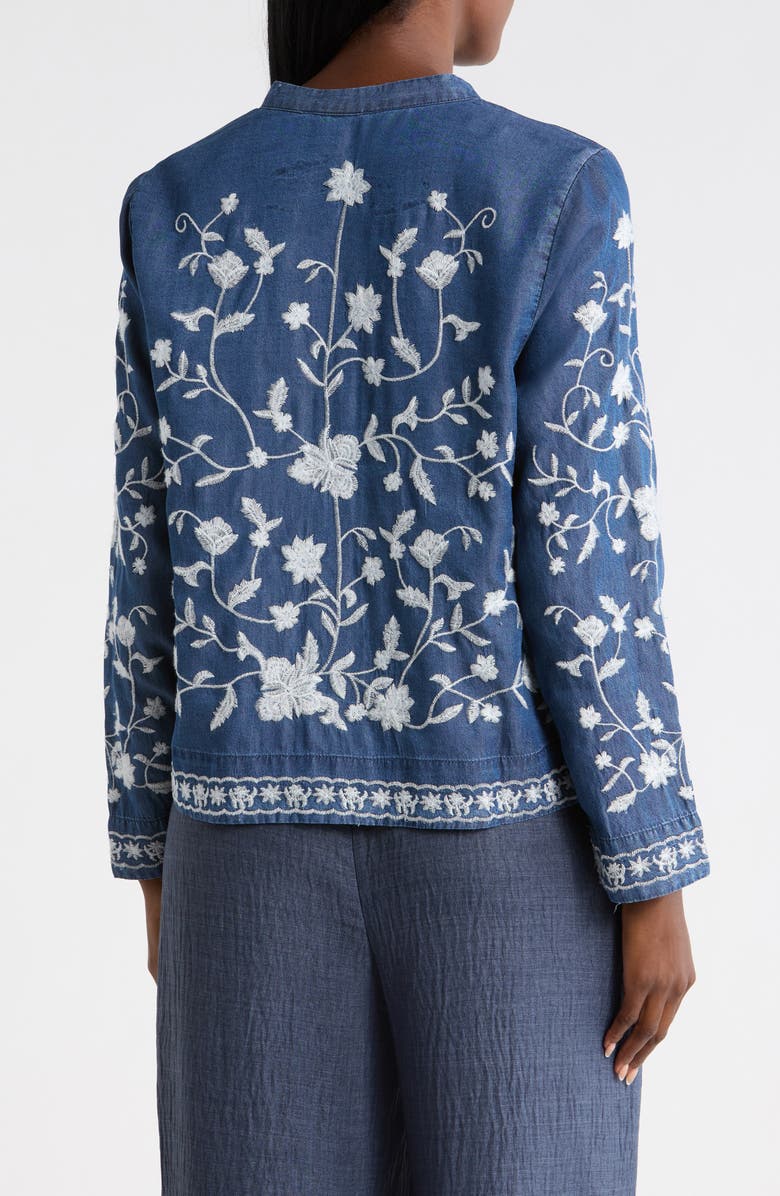 Nanette Lepore Embroidery Top, Alternate, color, Dark Wash/ White