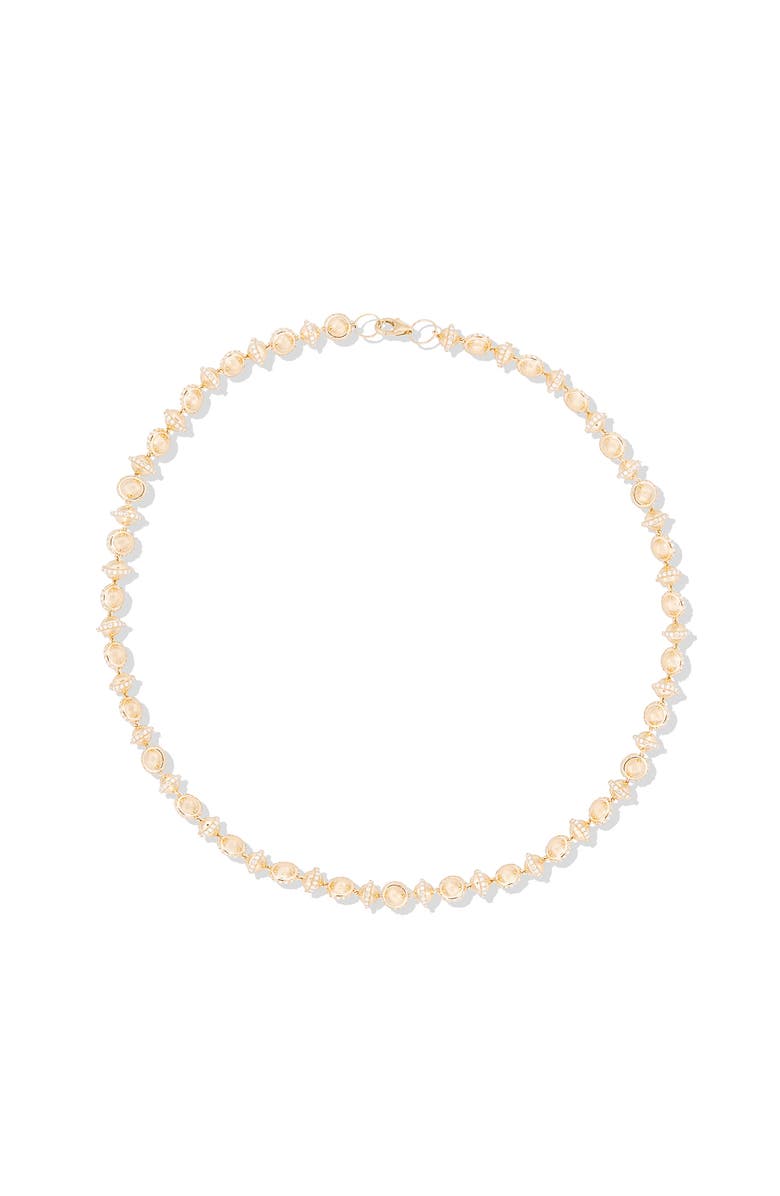 Campbell + Charlotte Revel Small Bead Necklace, Main, color, Diamond- Gold