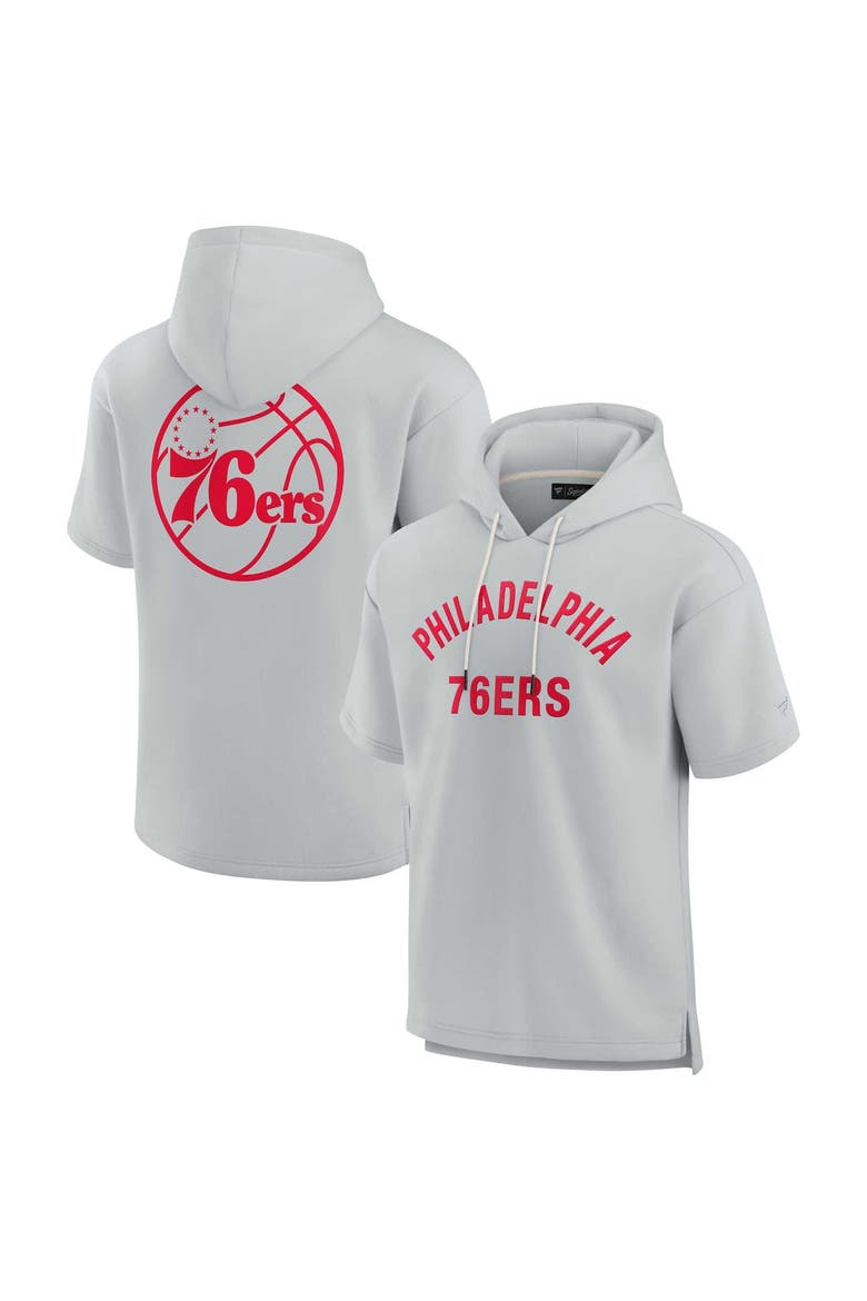 Unisex Fanatics Gray Philadelphia 76ers Elements Super Soft Fleece Short Sleeve Pullover Hoodie, Alternate, color, Gray