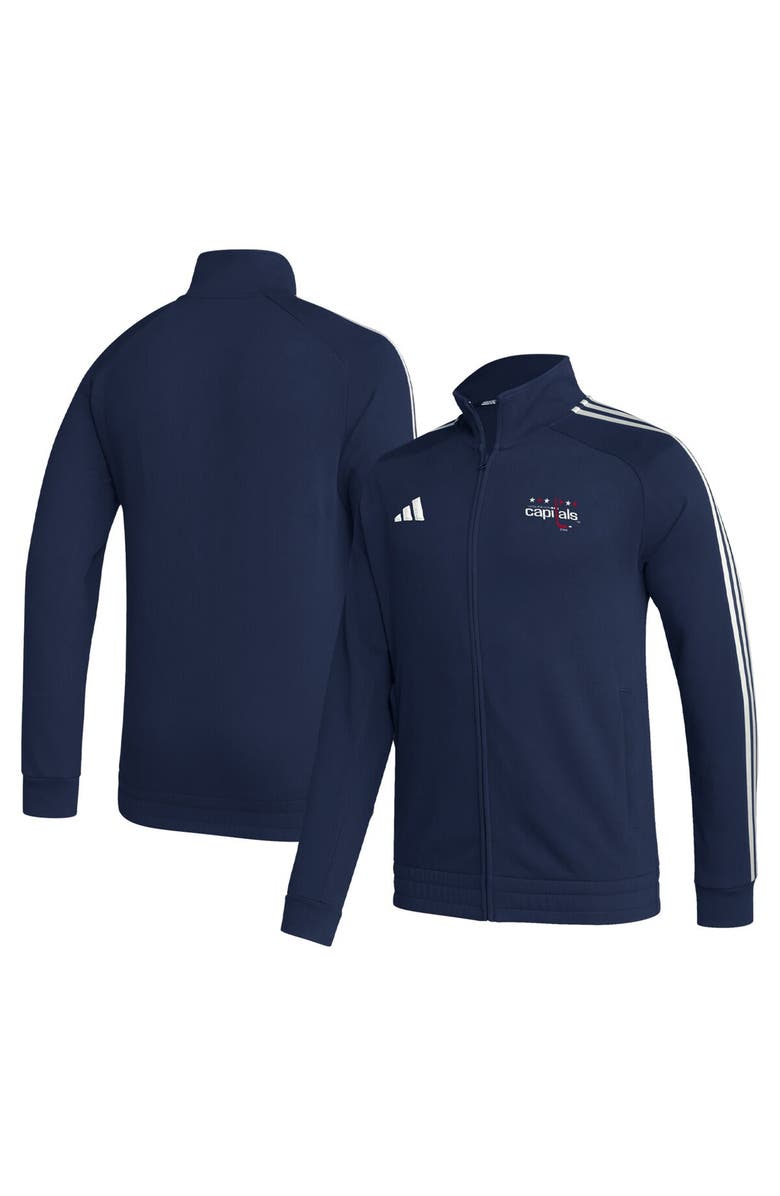 adidas Men's adidas  Navy Washington Capitals Raglan Full-Zip Track Jacket, Main, color, 