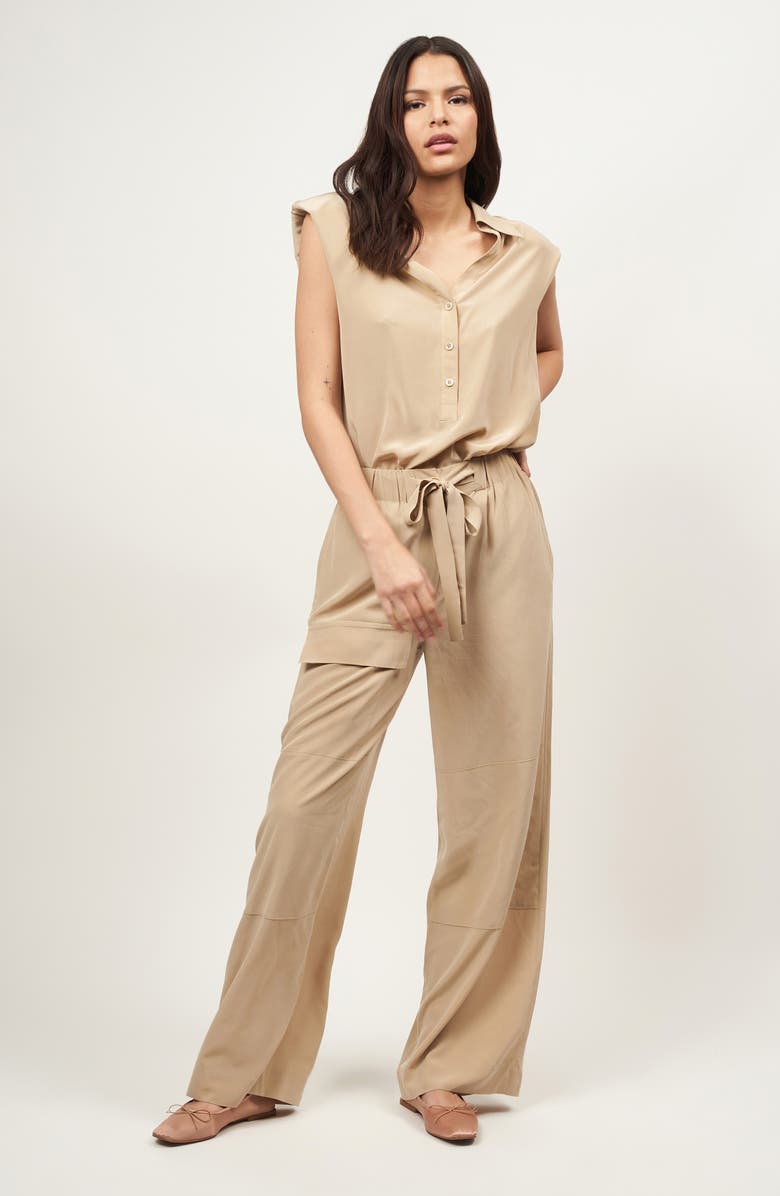 Equipment Allira Tie Waist Wide Leg Silk Pants, Alternate, color,