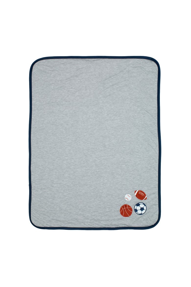 Hall of Fame Sports Jersey/Faux Shearling Cozy Baby Blanket, Alternate, color, Gray