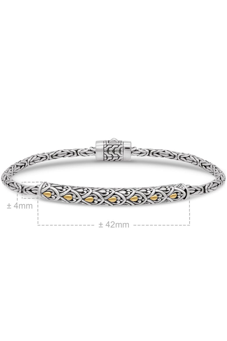 Dragon Skin with Borobudur Chain Bracelet in Sterling Silver and 18K Gold, Alternate, color, Silver