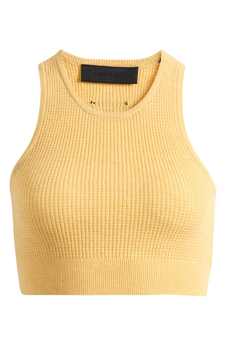 Fear of God Essentials Waffle Knit Crop Sport Tank, Alternate, color, Amber