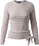 BuHu Rib Knit Faux Wrap Tie Long Sleeve Tee