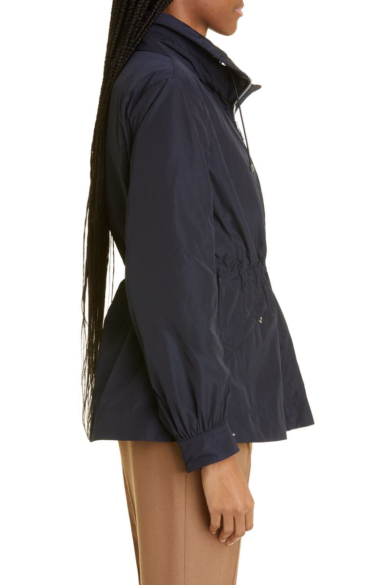 Moncler Enet Micro Faille Short Parka, Alternate, color, Navy