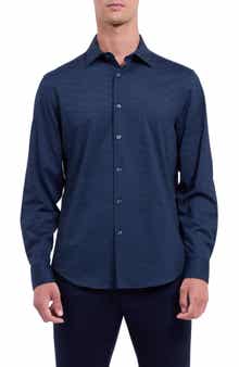 Bugatchi James OoohCotton® Herringbone Button-Up Shirt