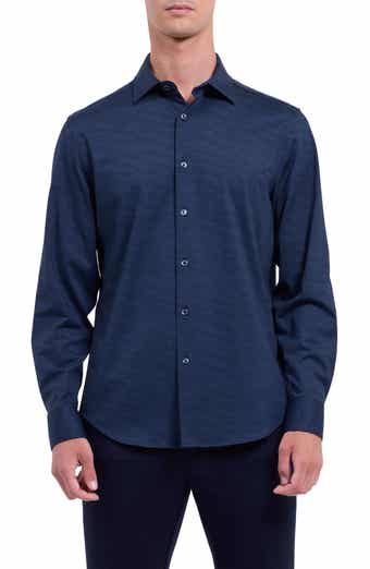Bugatchi James OoohCotton® Herringbone Button-Up Shirt