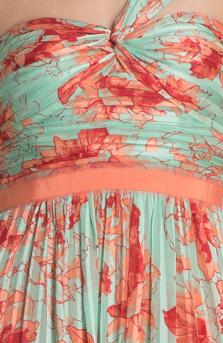 BCBGMAXAZRIA 'Inga' Print Silk Chiffon Gown, Alternate, color, 