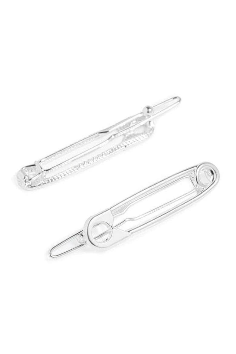 Safety Pin Hair Clip, Alternate, color, Silver