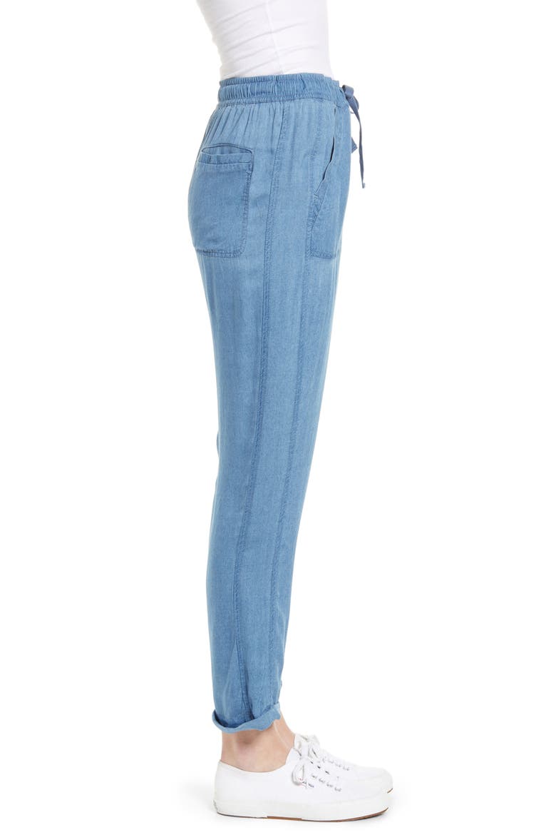 Drawcord Twill Pants, Alternate, color, LIGHT INDIGO