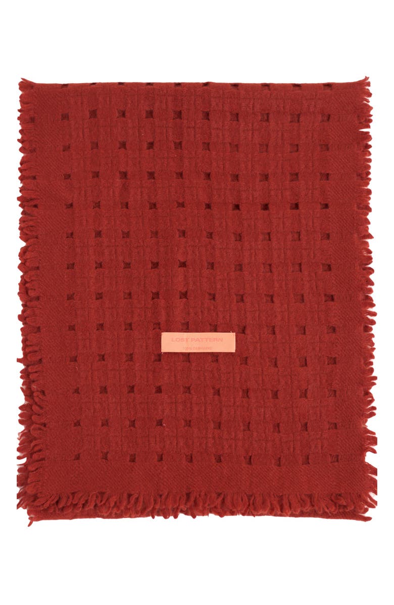 Lost Pattern Pixie Cashmere Scarf, Alternate, color, Red