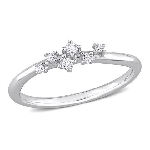 Diamond Cluster Ring Sterling Silver