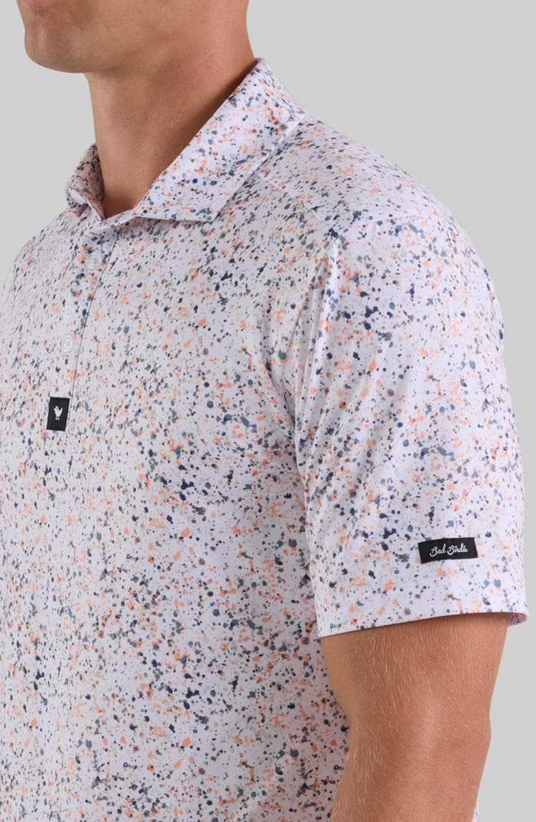 Bad Birdie Core Performance Polo, Alternate, color, Paint Splatter-Prairie Sunset