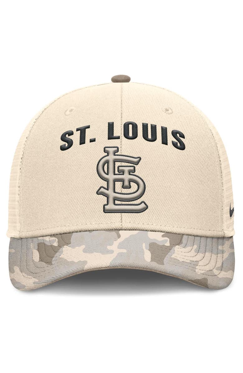 Nike Men's Nike Natural St. Louis Cardinals Camo Natural Pack Rise Adjustable Trucker Hat, Alternate, color, Natural