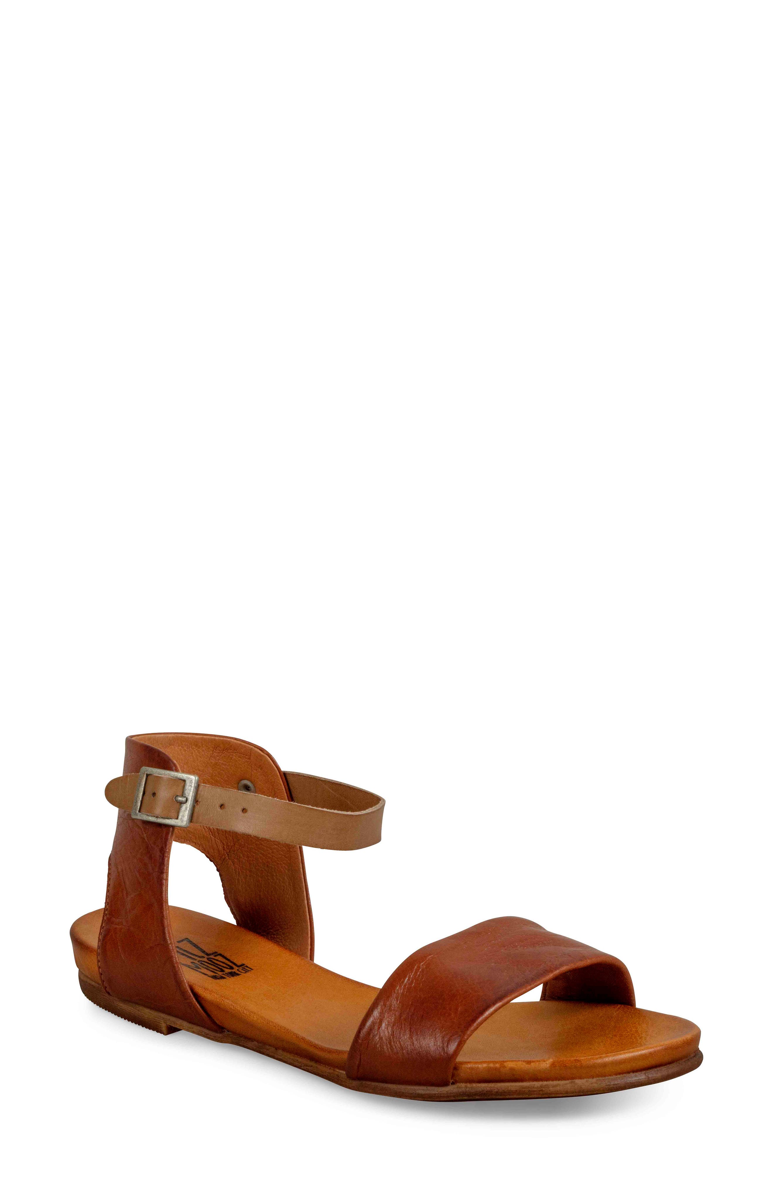 Miz Mooz Alanis Flat Sandal, Main, color, Brandy