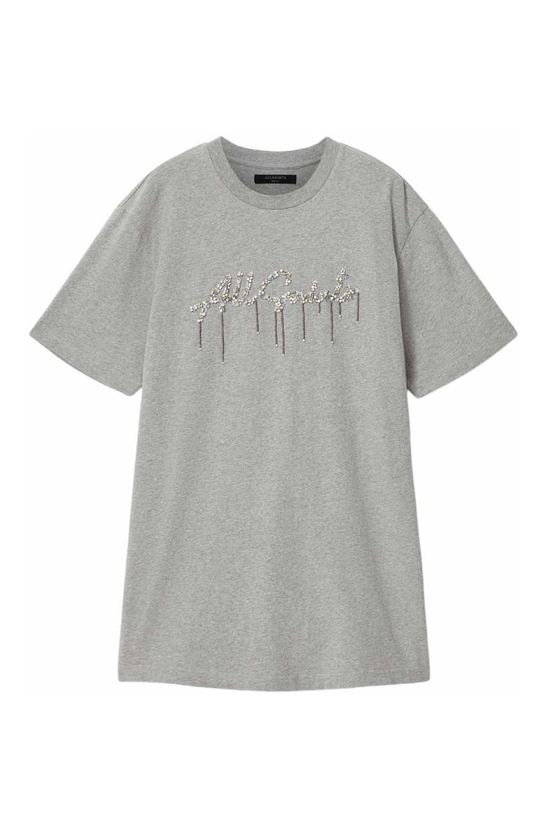 Chains Sequin T-Shirt Dress, Alternate, color, GREY MELANGE