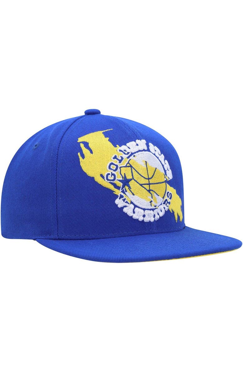 Mitchell & Ness Men's Mitchell & Ness Royal Golden State Warriors Paint By Numbers Snapback Hat, Alternate, color,