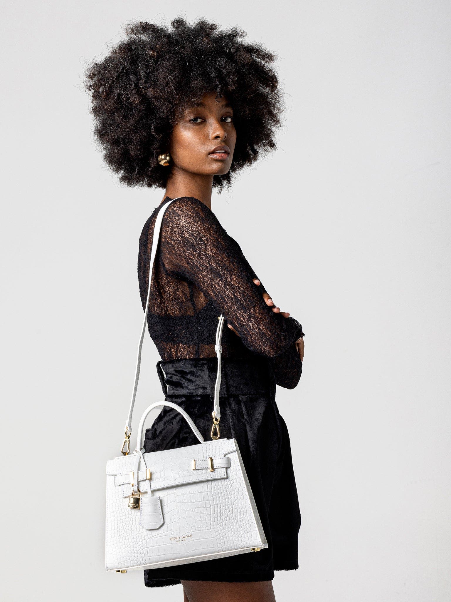 Teddy Blake Ava Croco  11", Alternate, color, White