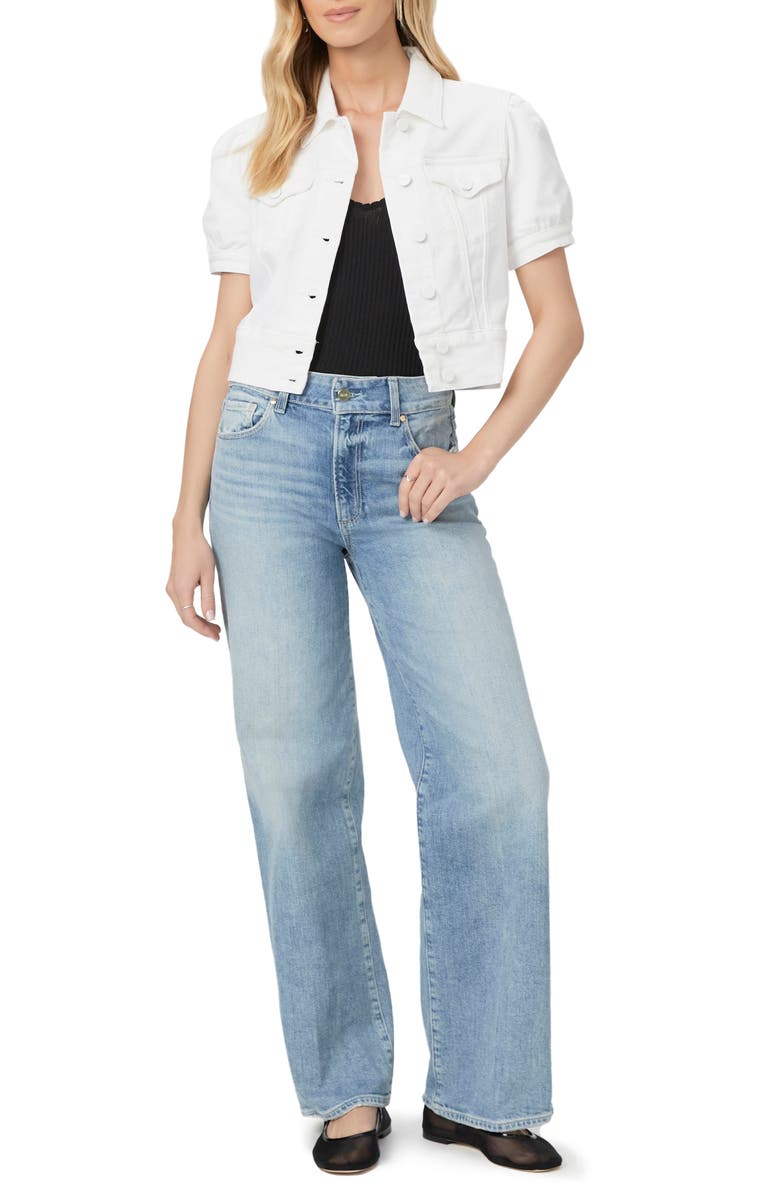 PAIGE Kendra Short Sleeve Crop Denim Jacket, Alternate, color, 