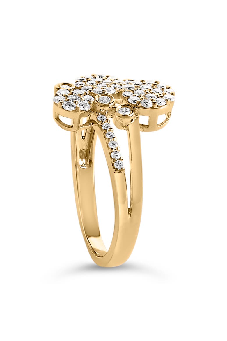 Silver 1/2 Cttw Diamond Scatter Composite Bypass Ring, Alternate, color, Yellow