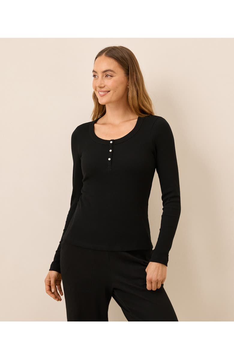 Pact Dream Rib Slim Henley, Main, color, Black