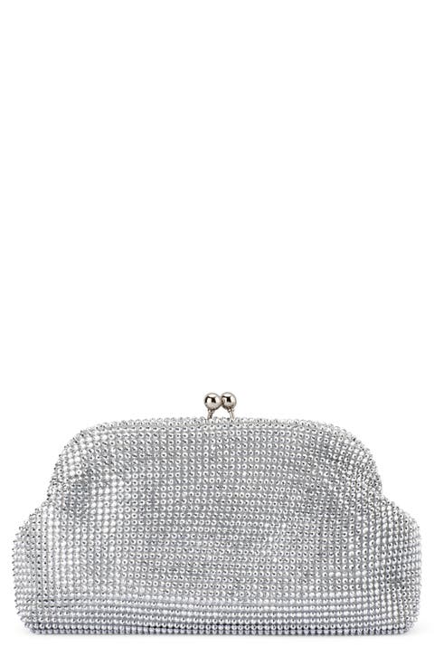 Ela Crystal Mesh Frame Clutch