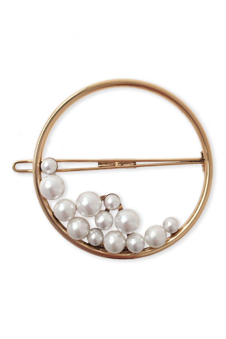 Ocean Pearl Ring Barrette, Main, color, 14K GOLD