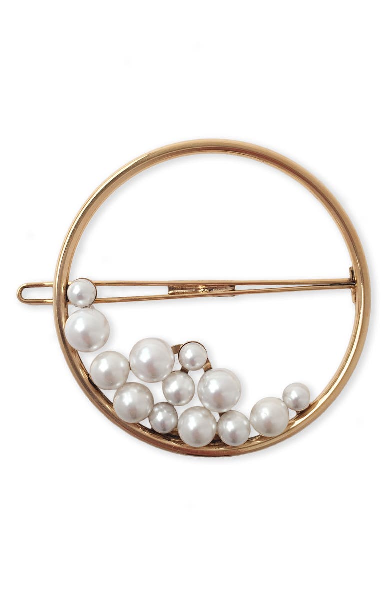 LELET NY Ocean Pearl Ring Barrette, Main, color, 