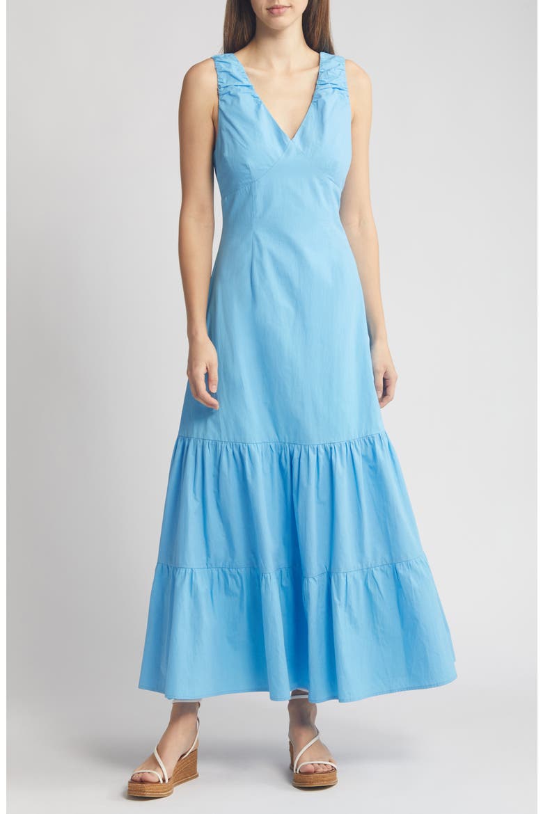 Rio Tiered Sleeveless Dress, Main, color, HORIZON BLUE