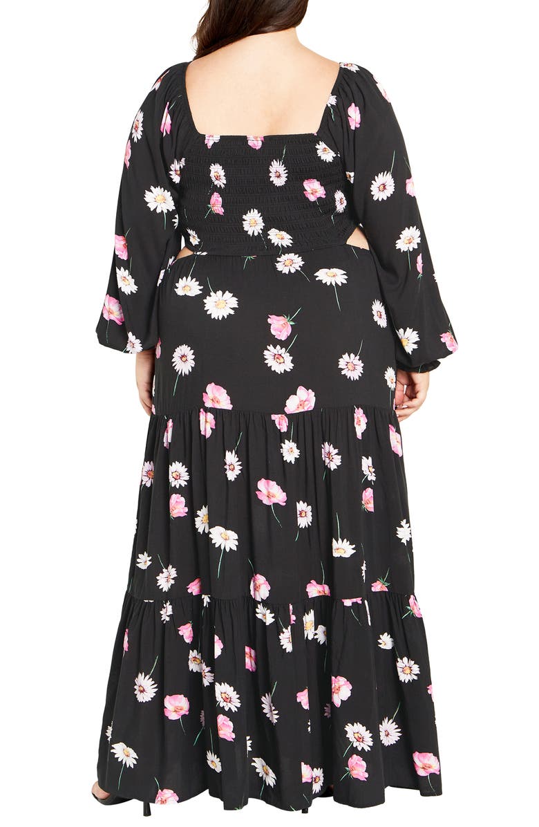 City Chic Lexie Floral Long Sleeve Midi Dress, Alternate, color, 
