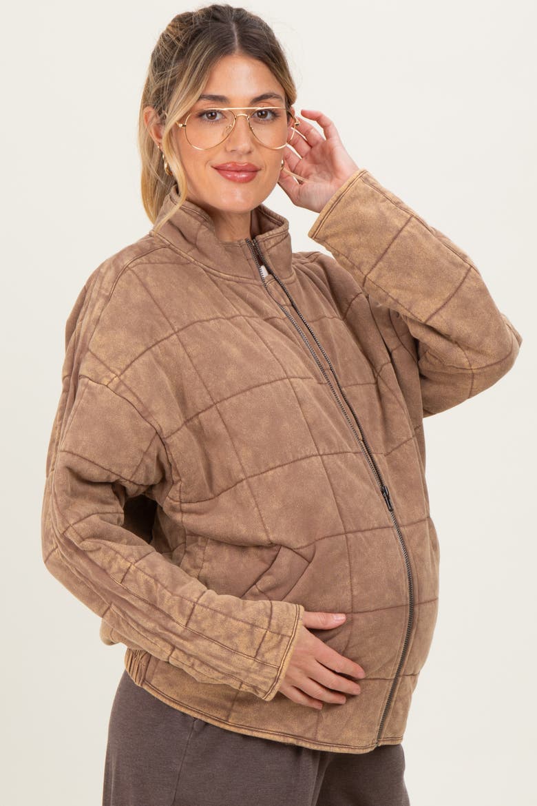 Quilted Oversized Jacket, Alternate, color, Mocha