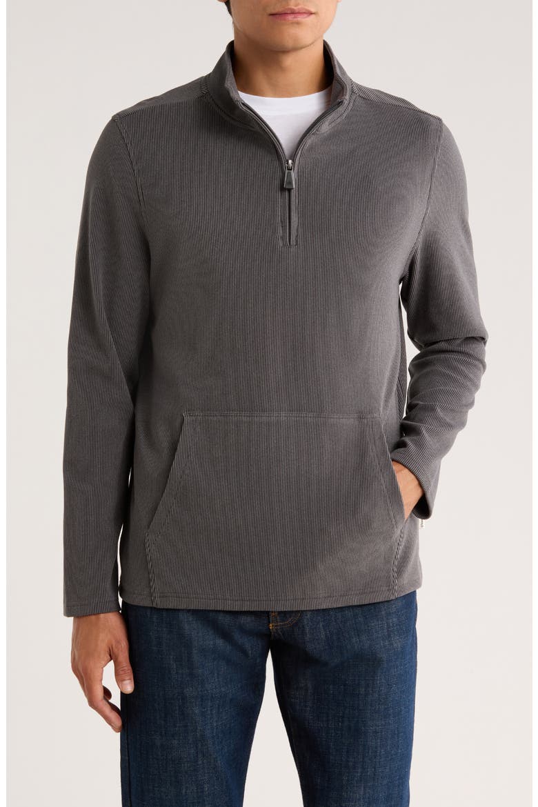 Catalina Hills Stripe Quarter Zip Pullover, Main, color, IRON GATE