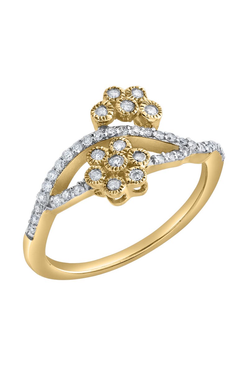LuvMyJewelry Golden Blossom 0.30 Ct Natural Diamond 10K Gold Ring, Alternate, color, 10K Yellow Gold