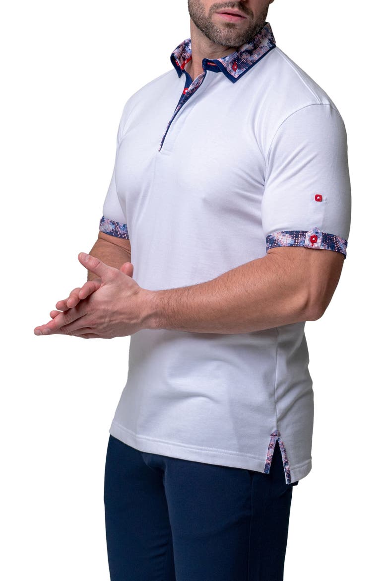 Mozartsolidgame White Jersey Polo, Alternate, color, WHITE