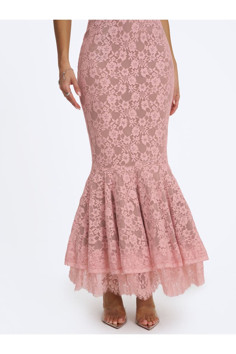 Rosalyn Lace Sweetheart Maxi Mermaid Dress, Alternate, color, Pink