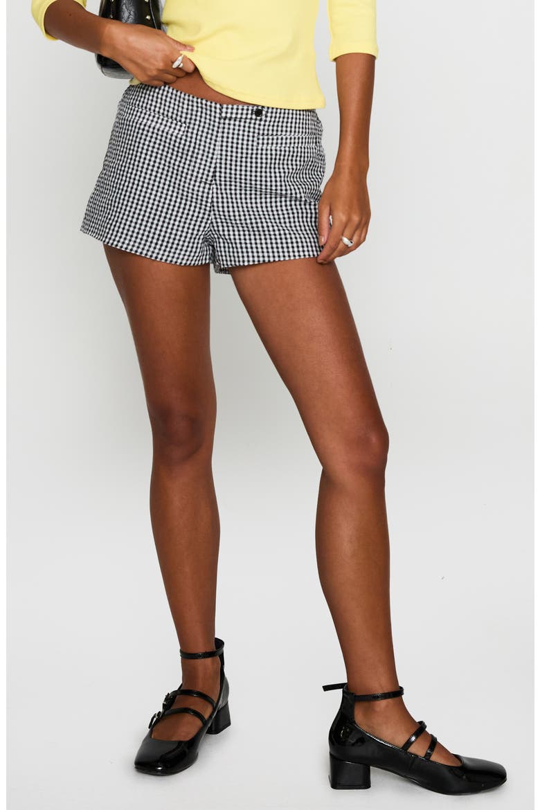 Hot Commodity Micro Shorts, Main, color, BLACK GINGHAM